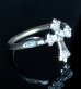 Photo1: 1/128 4Heart Crown Long Cross Ring (1)