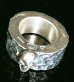 Photo8: Twelve Small Skull On 11mm Wide Side Flat Chiseled Ring Bold