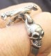 Photo4: Old Bulldog With Skull Triangle Wire O-ring & T-bar Ring