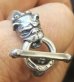 Photo6: Old Bulldog With Skull Triangle Wire O-ring & T-bar Ring