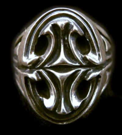 Photo1: Sculpted Oval Large Signet Ring