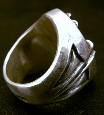 Photo3: Sculpted Oval Large Signet Ring