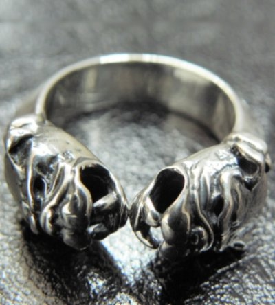 Photo2: Quarter Old Bulldog Triangle Wire Bangle Ring