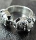 Photo3: Quarter Old Bulldog Triangle Wire Bangle Ring (3)