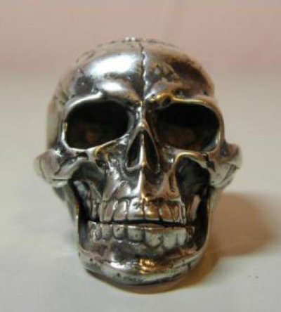 Photo3: Large Skull Full Head Ring