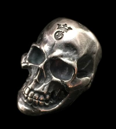 Photo1: Medium Large Skull Ring with Jaw