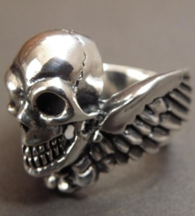 Photo2: Wing Skull Ring