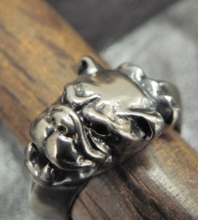 Photo4: Single Old Bulldog Triangle Wire Bangle Ring