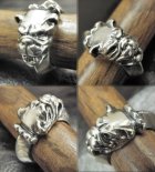 More Photo1: Single Old Bulldog Triangle Wire Bangle Ring