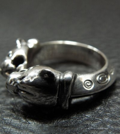 Photo2: Quarter Panther Triangle Wire Bangle Ring