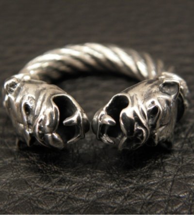 Photo2: Quarter Bolo Neck Bulldog Cable Wire Bangle Ring