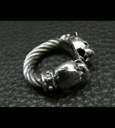 Photo2: Quarter Panther Cable Wire Bangle Ring