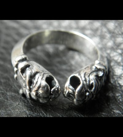 Photo2: One ninth Old Bulldog Triangle Wire Bangle Ring