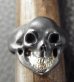 Photo14: Black Old Single Skull With 18k Gold Teeth Ring