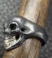 Photo10: Black Old Single Skull With 18k Gold Teeth Ring