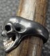 Photo9: Black Old Single Skull With 18k Gold Teeth Ring