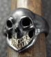 Photo8: Black Old Single Skull With 18k Gold Teeth Ring