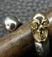 Photo15: Gold & Silver Skull With Triangle Wire Ring