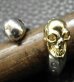 Photo18: Gold & Silver Skull With Triangle Wire Ring