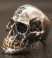 Photo5: Medium Large Skull 18k Gold Teeth Ring with Jaw