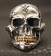 Photo17: Medium Large Skull 18k Gold Teeth Ring with Jaw