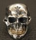 Photo15: Medium Large Skull 18k Gold Teeth Ring with Jaw