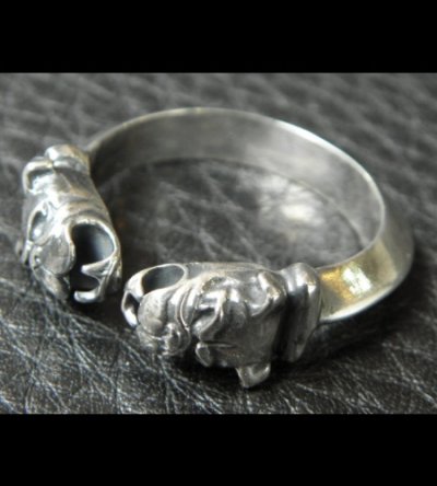 Photo2: One ninth Bulldog Triangle Wire Bangle Ring