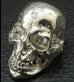 Photo3: Large Skull Ring with Jaw Platinum Finish