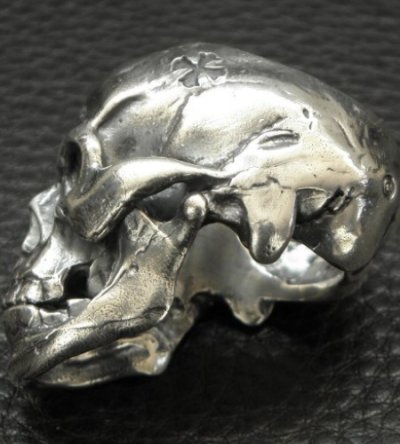 Photo2: Large Skull Full Head Up Word Face Ring