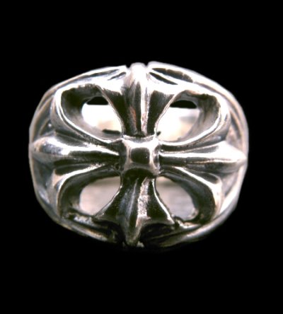 Photo1: Ｍedium Cross Oval Roll Ring