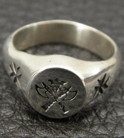 Photo2: Battle-Ax Small Signet Ring