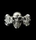 Photo1: Skull On 4Heart Crown Ring (1)