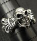 Photo7: Skull On 4Heart Crown Ring