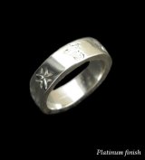 Flat Bar Ring Platinum Finish