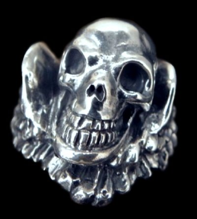 Photo1: Skull Wing Ring