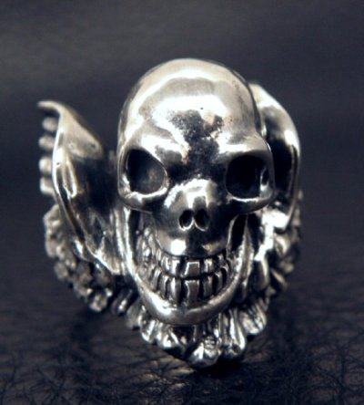 Photo2: Skull Wing Ring