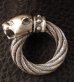 Photo2: Half Panther Bolo Neck Cable Wire Bangle Ring (2)