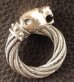 Photo3: Half Panther Bolo Neck Cable Wire Bangle Ring