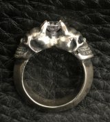 Devil Skull Triangle Wire Bangle Diamond Ring