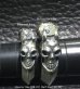 Photo18: Devil Skull Triangle Wire Bangle Diamond Ring