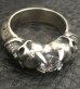 Photo3: Devil Skull Triangle Wire Bangle Diamond Ring