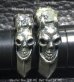 Photo11: Half Size Devil Skull Triangle Wire Bangle Diamond Ring