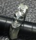 Photo9: Half Size Devil Skull Triangle Wire Bangle Diamond Ring