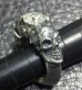 Photo8: Half Size Devil Skull Triangle Wire Bangle Diamond Ring