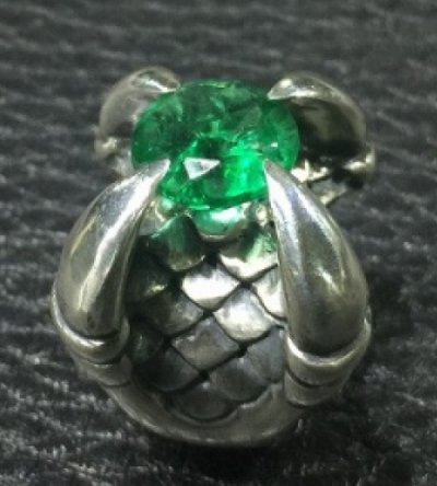 Photo2: 7.9Ct Green Emerald Master Size Iron Claw Ring