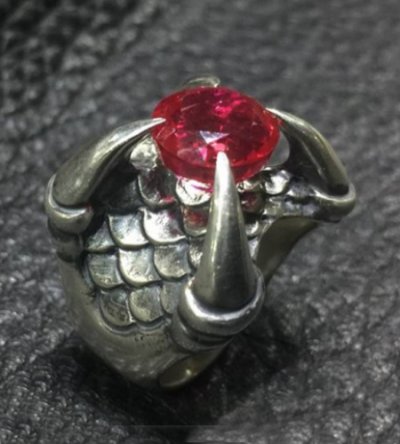 Photo2: 7.45Ct Rubi Medium Iron Claw Ring