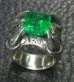 Photo1: 8.09Ct Rectangle Green Emerald Medium Chiseled Iron Claw Ring (1)