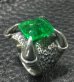 Photo4: 8.09Ct Rectangle Green Emerald Medium Chiseled Iron Claw Ring