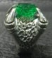 Photo2: 8.09Ct Rectangle Green Emerald Medium Chiseled Iron Claw Ring (2)