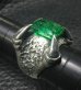 Photo5: 8.09Ct Rectangle Green Emerald Medium Chiseled Iron Claw Ring